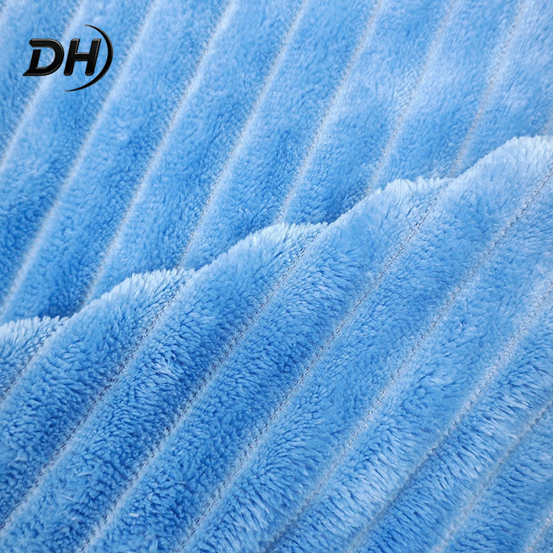 home textile sofa single sided flannel striped flannel fabric 100% polyester supers soft fleece fabric