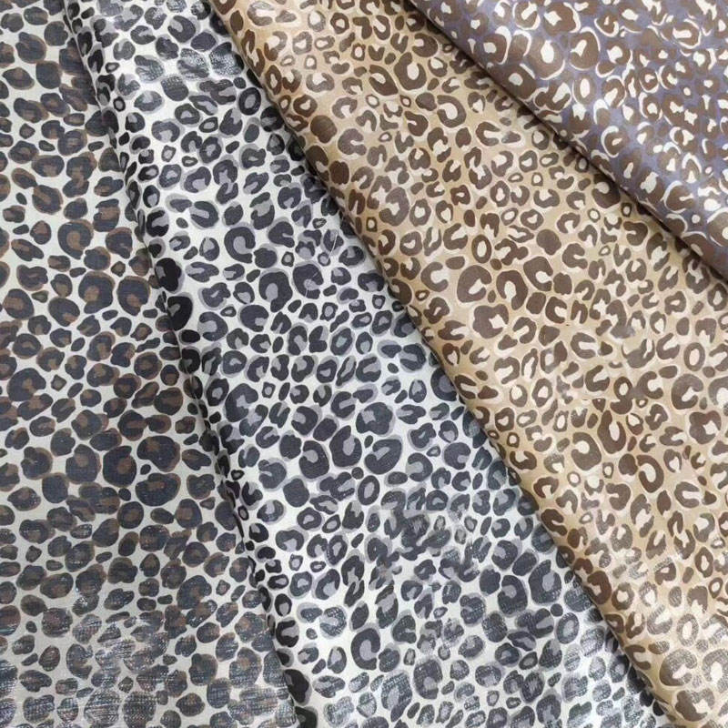 Wholesale African Gold zebra Snake Leopard Cheetah Abstract Leaf Pattern Satin Tie Dye Disperse Printed Rayon Fabric for Garment