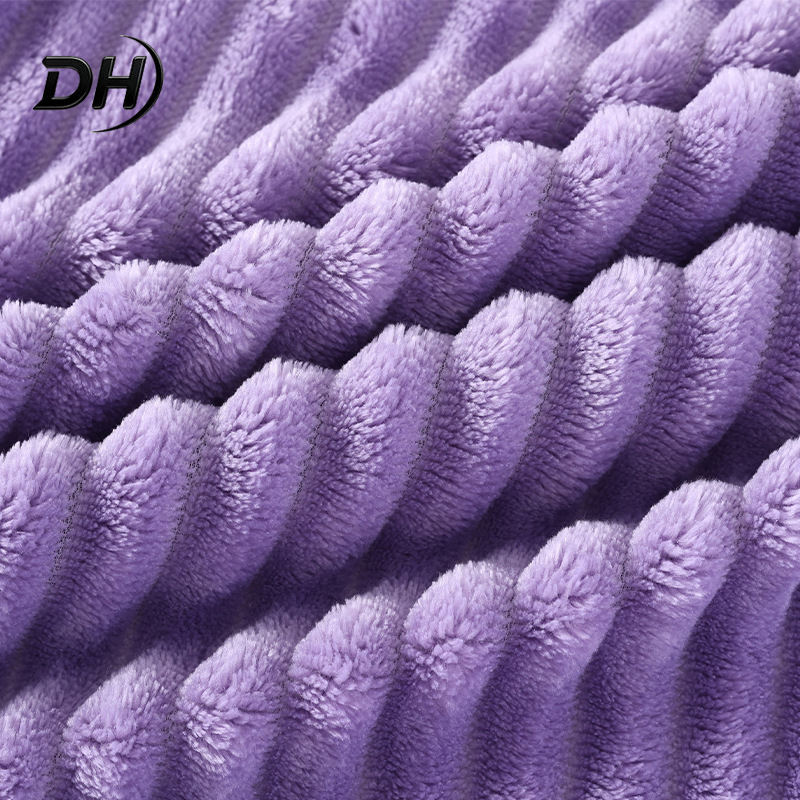home textile sofa single sided flannel striped flannel fabric 100% polyester supers soft fleece fabric